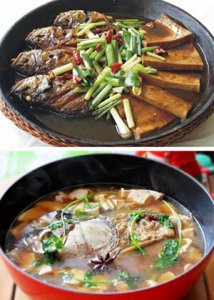 东北家常菜——铁锅鱼头炖豆腐 铁锅鱼头炖豆腐：东北家常美味