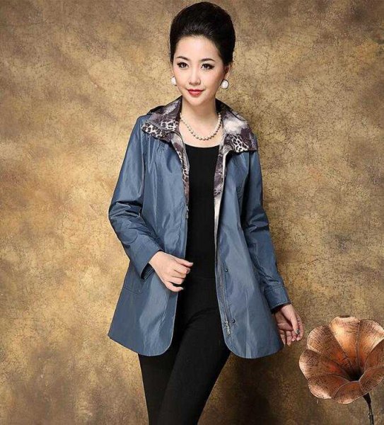 中老年大码女装美丽风衣外套