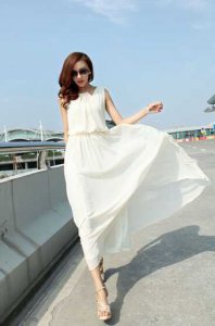 夏季流行韩版白色仙女长裙 夏日时尚：韩系白色仙女长裙潮流