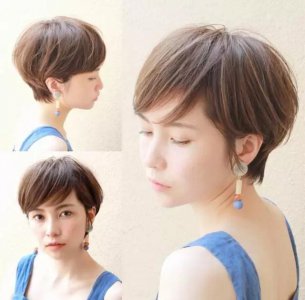 清爽的有刘海露耳短发发型 让你知性更显气质