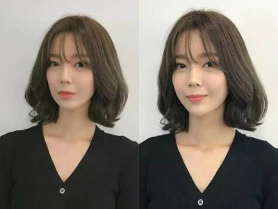 【图片】甜美动人的韩式及肩短发 【图】迷人可爱的韩系短发造型