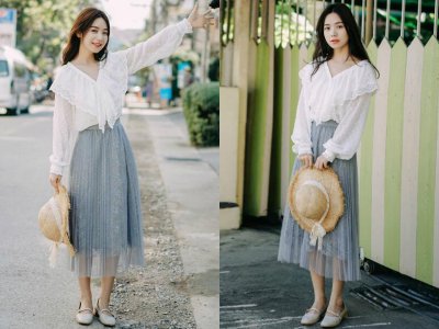 女生约会穿衣这样搭配 甜美又有女人味！