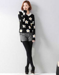 冬季花朵毛衣搭配给甜美加分 冬日花朵毛衣潮搭甜美加分LOOK