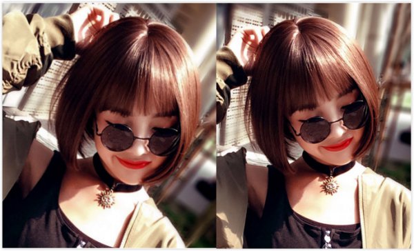 小女生蘑菇头短发发型图片