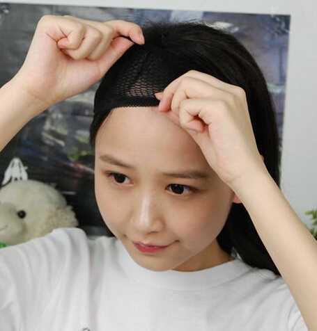 长发怎么戴假发？