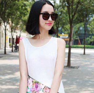 中分气质清爽短发发型图片 清新短发中分造型图片