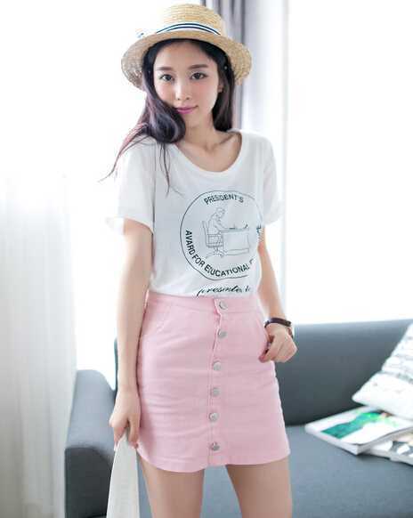 糖果色夏季短裙美搭