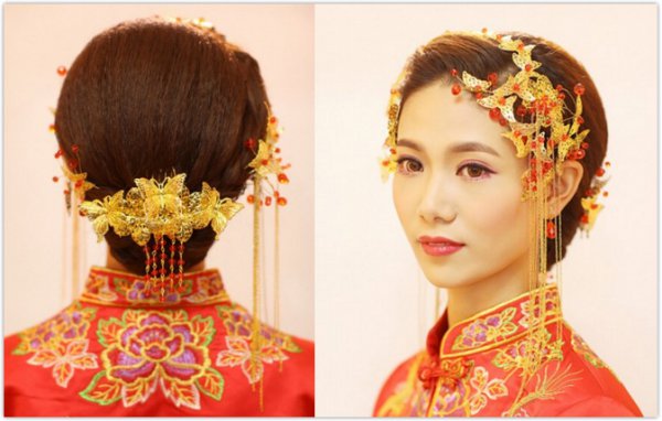 【步骤】中式旗袍新娘盘发发型尽显古典美