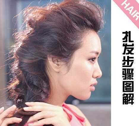 韩式优雅气质低马尾辫扎发图解