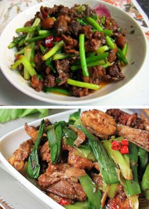 蒜苗炒鸭肉皮脆不油腻的做法 鸭肉皮脆蒜苗炒清爽不油腻