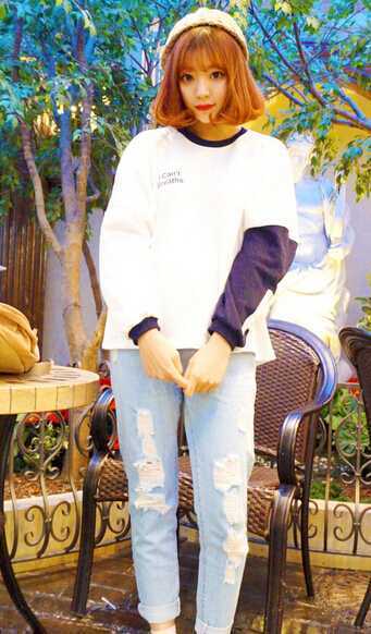 个性前卫的韩版秋季女装印花长袖t恤