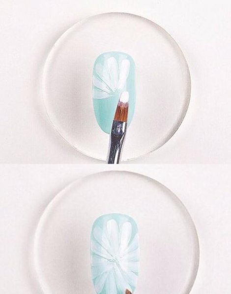 小雏菊美甲图片及教程