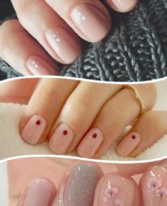 裸色系小清新美甲图片 款款都美极了