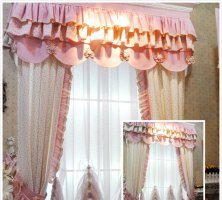豪华少女心粉色公主房 公主风窗帘图片 满足你的少女心