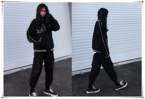 一身黑色系穿搭不仅显瘦