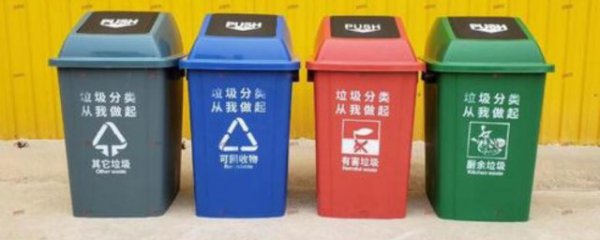 垃圾分类垃圾桶的颜色及标识