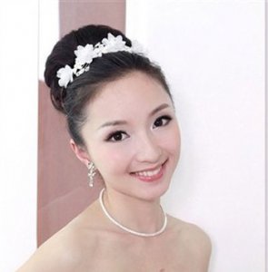 圆脸美眉的发型 圆脸新娘适合的发型