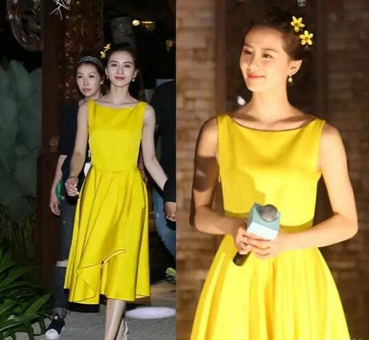 淡黄的长裙蓬松的头发什么梗？穿长裙最好看的女明星