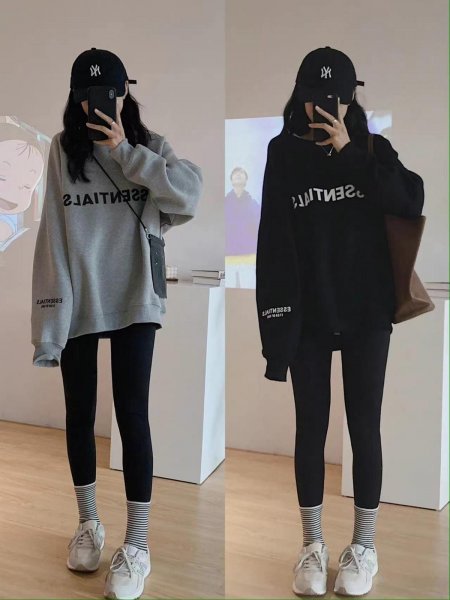 卫衣+打底裤怎么穿