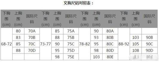 女性文胸罩杯大小怎么区分