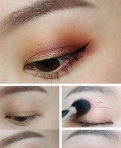 如何画南瓜色眼妆？南瓜色眼妆教程图解