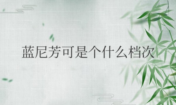 蓝尼芳可是个什么档次
