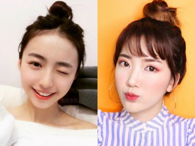 空气刘海丸子头发型 打造元气少女look！