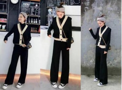 黑色毛衣配什么阔腿裤？ 黑色阔腿裤配什么上衣好看图片