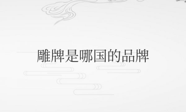 雕牌是哪国的品牌