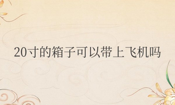 20寸的箱子可以带上飞机吗