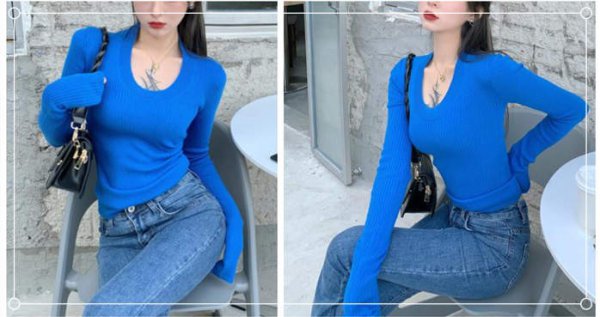 蓝色上衣配什么颜色的裤子比较好