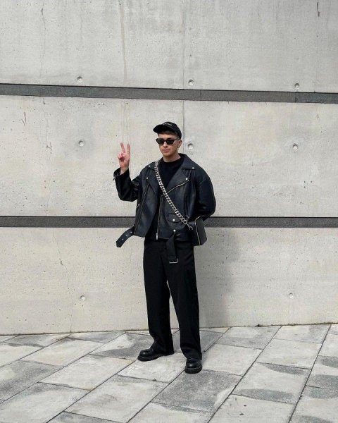 男士皮衣怎么穿