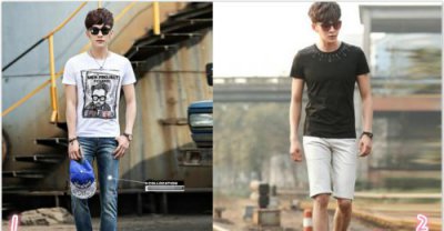 男人&amp;amp; # 039；的短袖t恤与风格 以创造高街风格