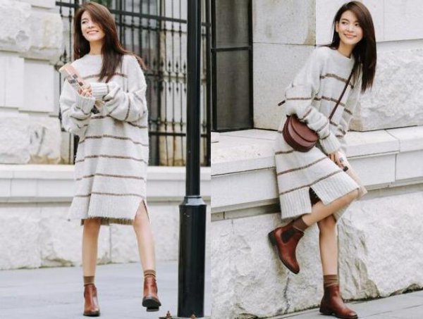 针织连衣裙配什么鞋子?