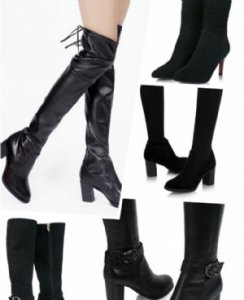 千百度2023年冬季高跟长靴 瘦腿又显大长腿