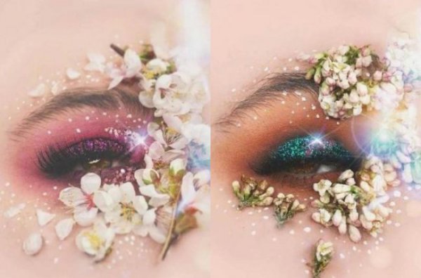鲜花创意新娘眼妆图片