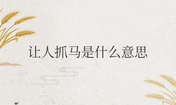 让人抓马是什么意思网络用语
