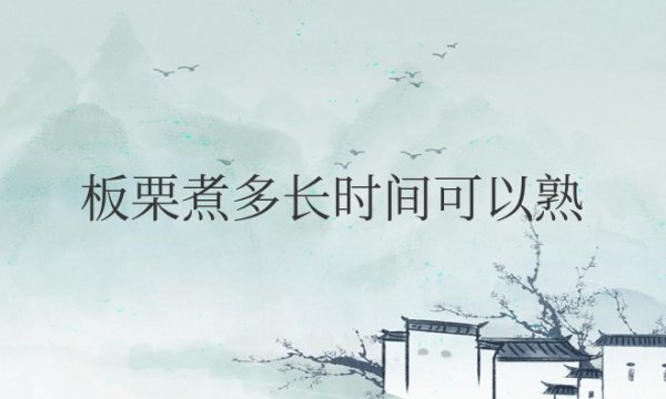 板栗煮多长时间可以熟透吃