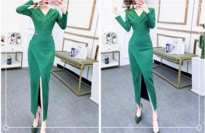 冬天流行连衣裙图片大全 冬天连衣裙新款长款的图片