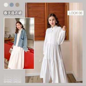 春天穿裙子搭配图 春天连衣裙的搭配下身