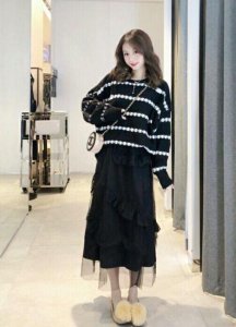 冬天连衣裙子搭配图片 冬天穿裙子的搭配图片