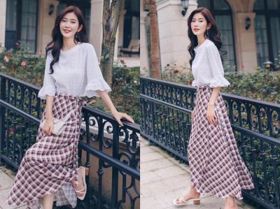 中长款半裙搭配什么上衣？ 中长款连衣裙搭配什么外套