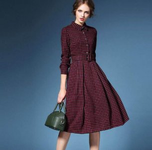 格子连衣裙配什么鞋子好看？ 格子连衣裙搭配什么鞋子图片