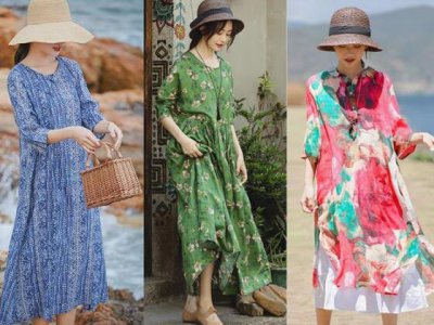夏装棉麻休闲女装图片 夏天女装棉麻连衣裙图片