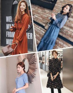 连衣裙腰部收褶设计 裙子收腰围