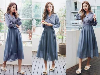 雾霾蓝连衣裙怎么搭配？ 雾霾蓝裙子搭配什么颜色外套