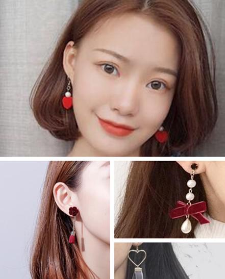 韩国丝绒耳环