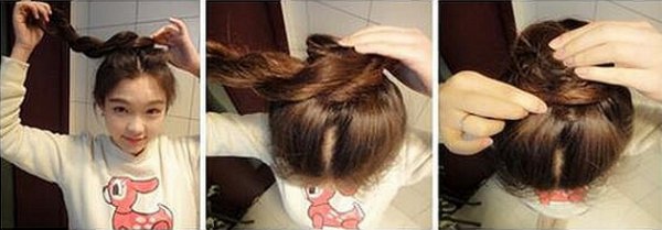 女生都爱这款清爽的韩式丸子头扎发图解