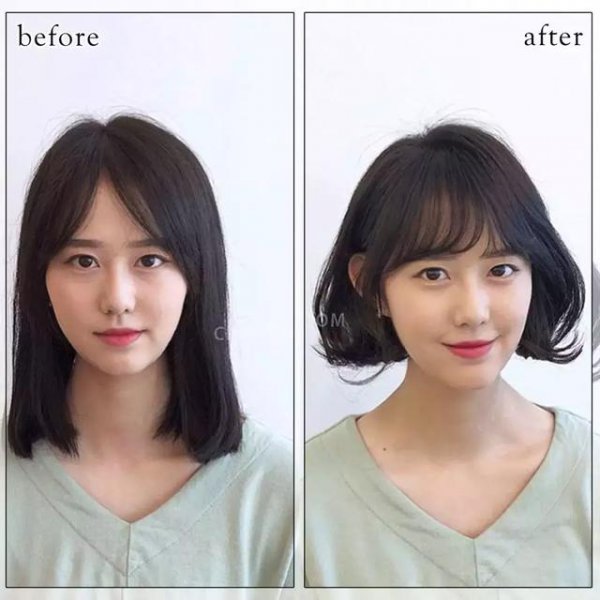 女人做发型设计前后对比照