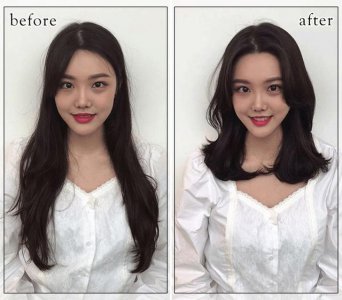 关于发型设计的图片女 女人做发型设计前后对比照